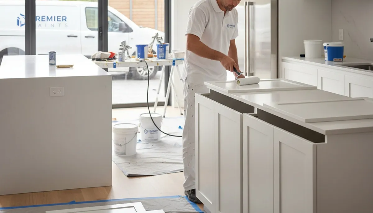 Cabinet painting in Flagstaff, AZ by Flagstaff Paint Pros for durable, sun-resistant finish