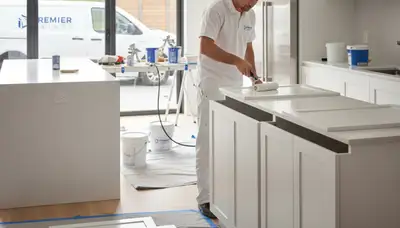 Cabinet painting in Flagstaff, AZ by Flagstaff Paint Pros for durable, sun-resistant finish