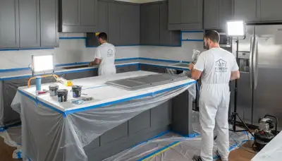 Cabinet painting in Flagstaff, AZ by Flagstaff Paint Pros for durable, sun-resistant finish