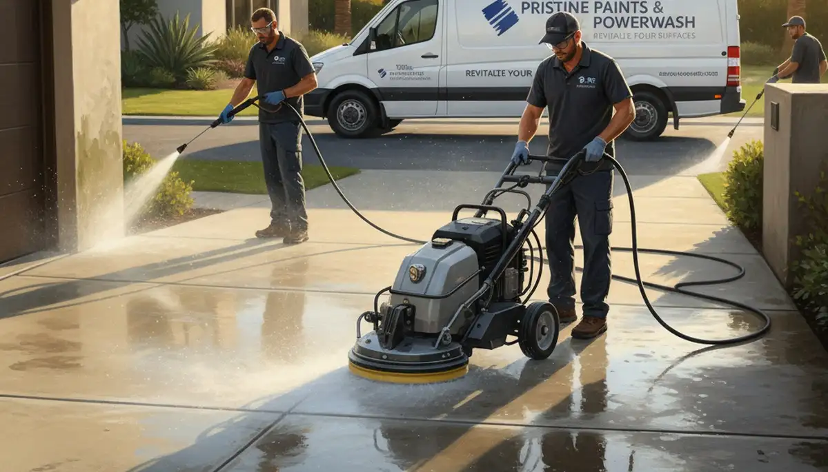 Concrete pressure cleaning service in Flagstaff, AZ for driveways, patios, and walkways