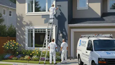Flagstaff, AZ house painters applying durable exterior paint for sun and snow protection