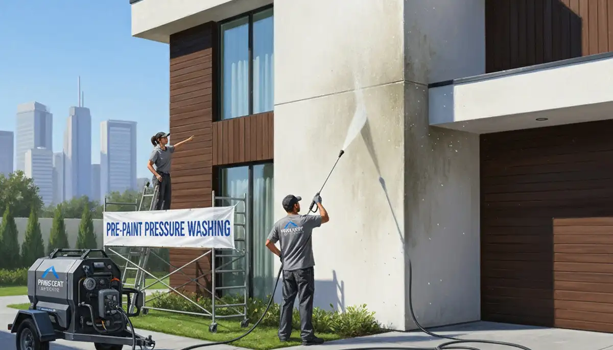 Pressure cleaning service for Flagstaff, AZ home exterior by local painting contractors