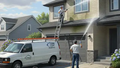 Vinyl siding pressure cleaning in Flagstaff, AZ for a home exterior by Flagstaff Paint Pros